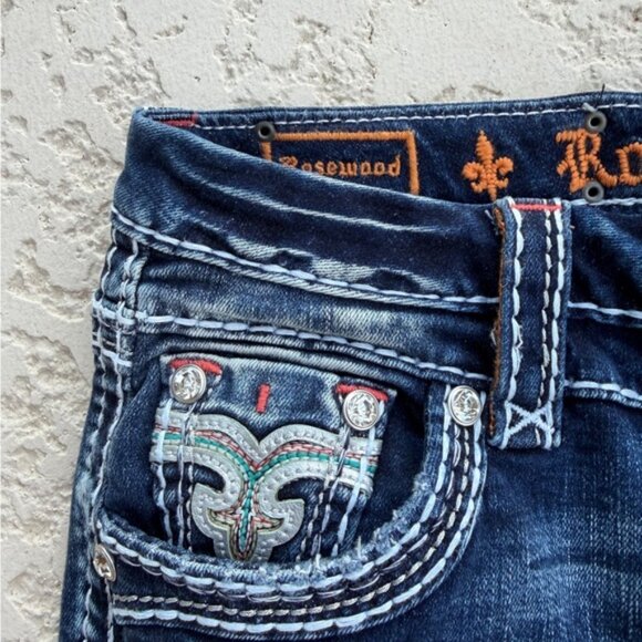 Rock Revival Jeans Women Size 25 High Rise Ankle Skinny Rhinestones Embellished - Picture 7 of 11